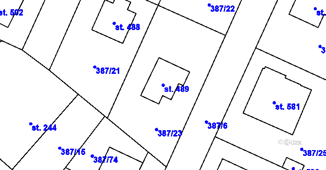 Parcela st. 489 v KÚ Stará Huť, Katastrální mapa