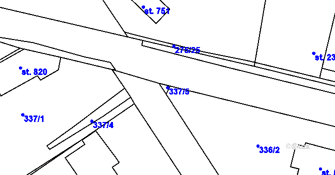 Parcela st. 337/5 v KÚ Stará Huť, Katastrální mapa
