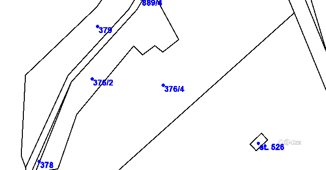 Parcela st. 376/4 v KÚ Stará Huť, Katastrální mapa