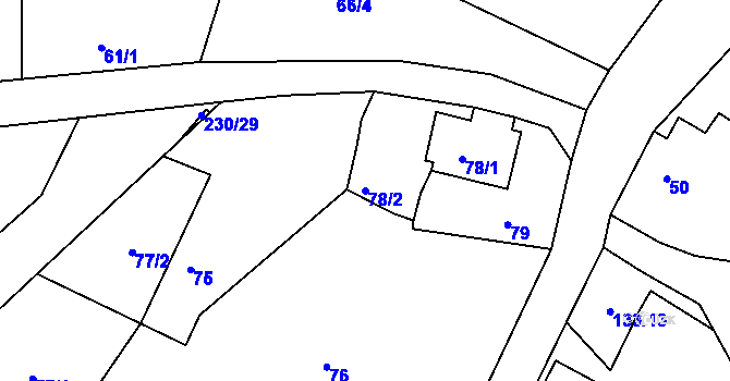 Parcela st. 78/2 v KÚ Stará Chodovská, Katastrální mapa