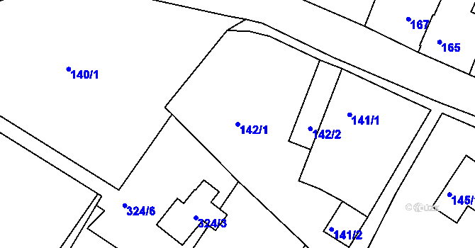 Parcela st. 142/1 v KÚ Stará Chodovská, Katastrální mapa