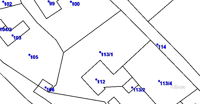 Parcela st. 113/1 v KÚ Stará Chodovská, Katastrální mapa