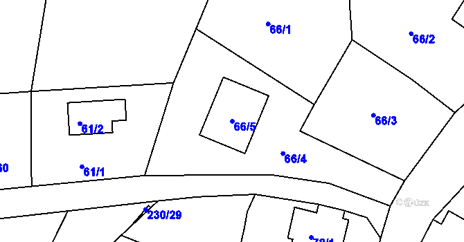 Parcela st. 66/5 v KÚ Stará Chodovská, Katastrální mapa