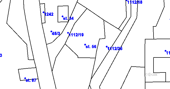 Parcela st. 56 v KÚ Stará Libavá, Katastrální mapa