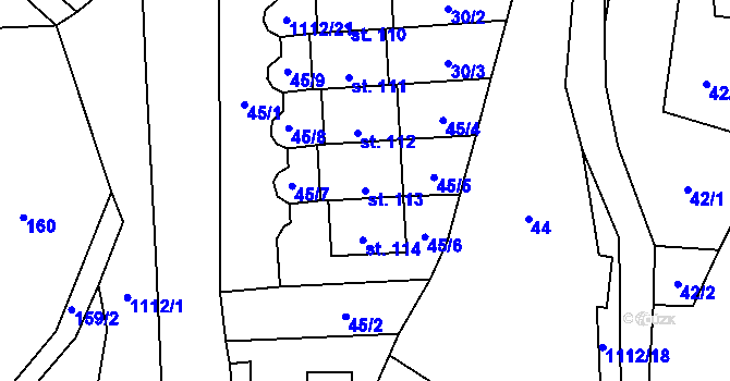 Parcela st. 113 v KÚ Stará Libavá, Katastrální mapa