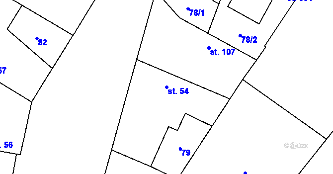 Parcela st. 54 v KÚ Stará Lysá, Katastrální mapa