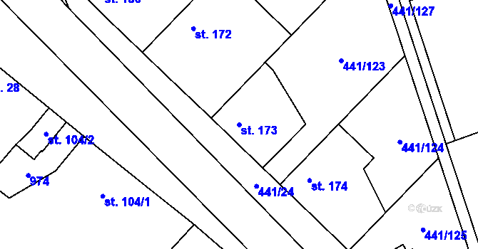 Parcela st. 173 v KÚ Stará Lysá, Katastrální mapa