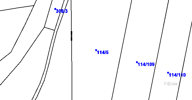 Parcela st. 114/5 v KÚ Stará Lysá, Katastrální mapa