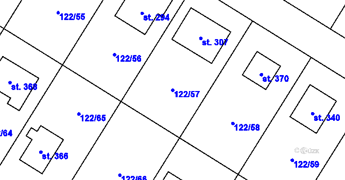 Parcela st. 122/57 v KÚ Stará Lysá, Katastrální mapa