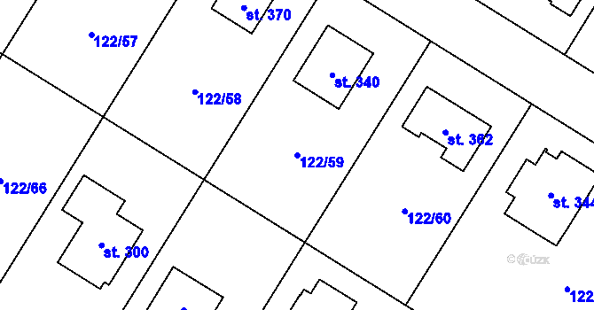 Parcela st. 122/59 v KÚ Stará Lysá, Katastrální mapa