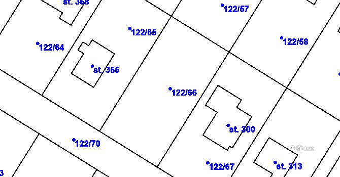 Parcela st. 122/66 v KÚ Stará Lysá, Katastrální mapa