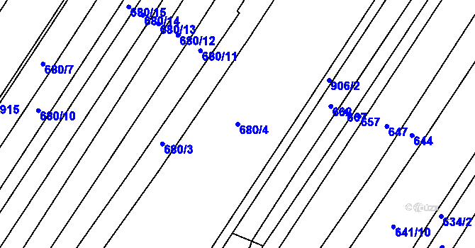 Parcela st. 680/4 v KÚ Stará Lysá, Katastrální mapa