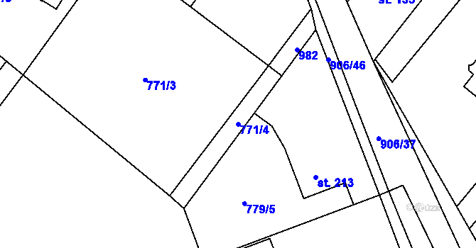 Parcela st. 771/4 v KÚ Stará Lysá, Katastrální mapa