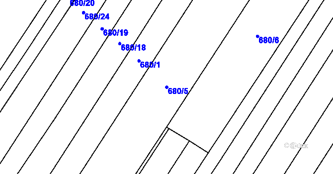 Parcela st. 680/5 v KÚ Stará Lysá, Katastrální mapa