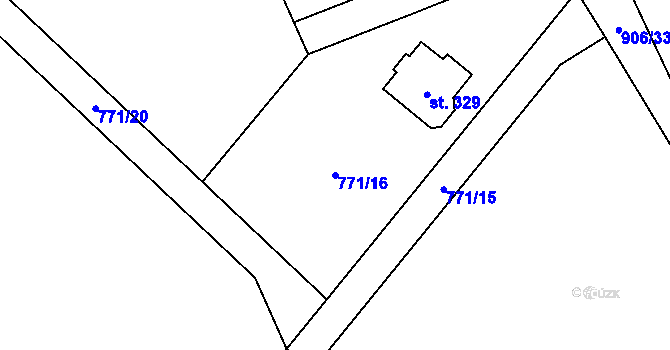 Parcela st. 771/16 v KÚ Stará Lysá, Katastrální mapa