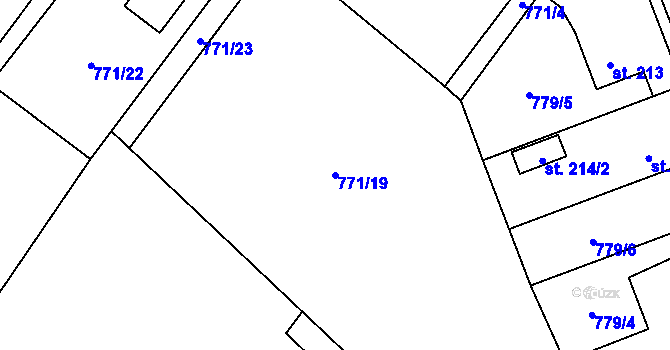 Parcela st. 771/19 v KÚ Stará Lysá, Katastrální mapa