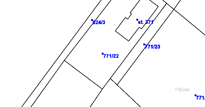 Parcela st. 771/22 v KÚ Stará Lysá, Katastrální mapa