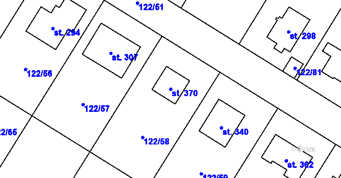 Parcela st. 370 v KÚ Stará Lysá, Katastrální mapa