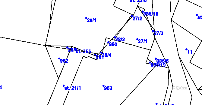Parcela st. 28/4 v KÚ Stará Lysá, Katastrální mapa
