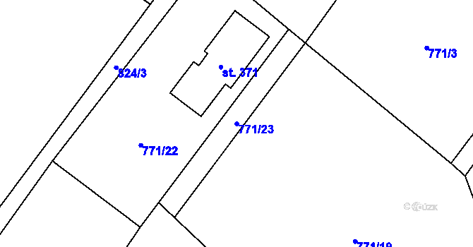 Parcela st. 771/23 v KÚ Stará Lysá, Katastrální mapa