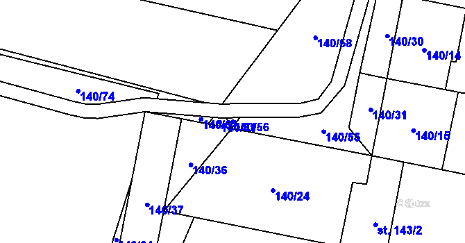 Parcela st. 140/56 v KÚ Stará Lysá, Katastrální mapa
