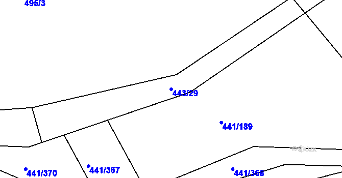 Parcela st. 443/29 v KÚ Stará Lysá, Katastrální mapa