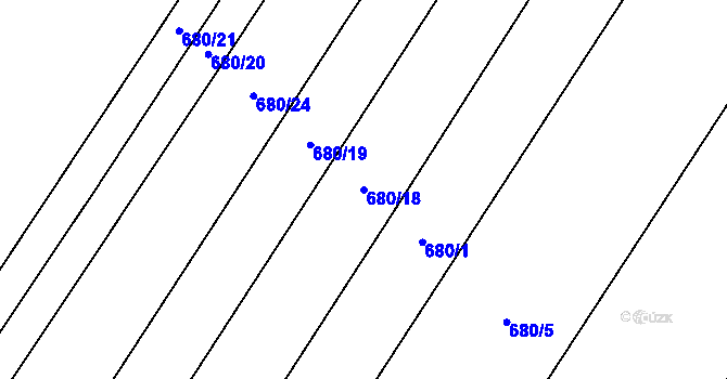 Parcela st. 680/18 v KÚ Stará Lysá, Katastrální mapa