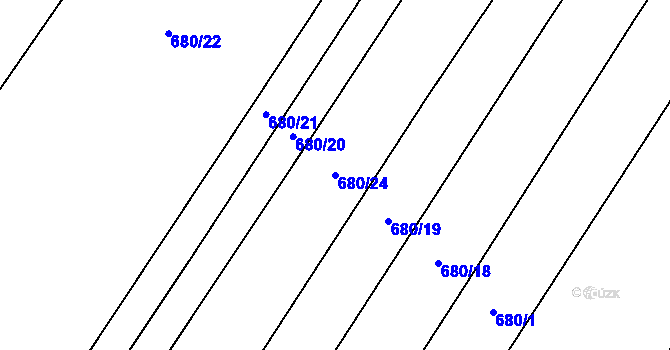 Parcela st. 680/24 v KÚ Stará Lysá, Katastrální mapa