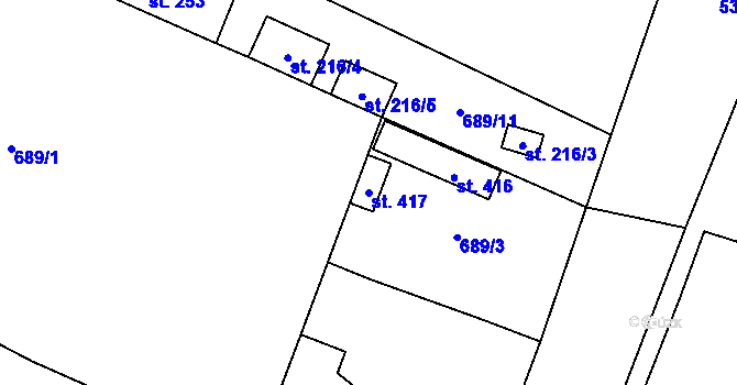 Parcela st. 417 v KÚ Stará Lysá, Katastrální mapa