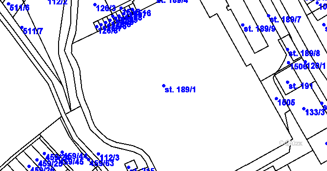 Parcela st. 189/1 v KÚ Stará Paka, Katastrální mapa