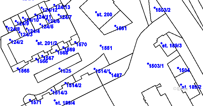 Parcela st. 201/6 v KÚ Stará Paka, Katastrální mapa