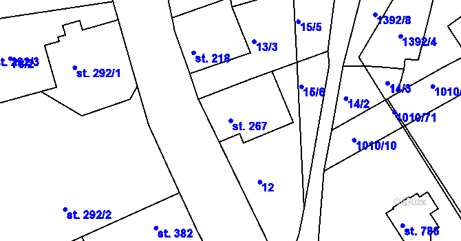 Parcela st. 267 v KÚ Stará Paka, Katastrální mapa