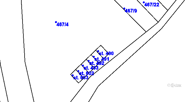 Parcela st. 490 v KÚ Stará Paka, Katastrální mapa