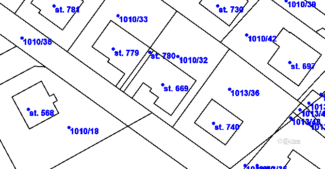 Parcela st. 669 v KÚ Stará Paka, Katastrální mapa