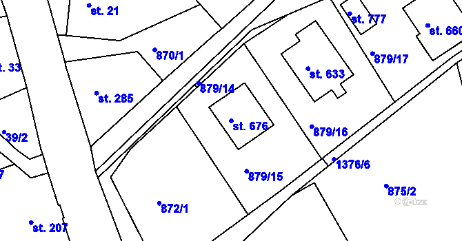 Parcela st. 676 v KÚ Stará Paka, Katastrální mapa