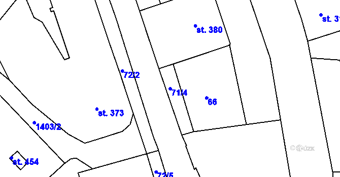 Parcela st. 71/4 v KÚ Stará Paka, Katastrální mapa