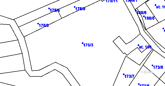 Parcela st. 175/3 v KÚ Stará Paka, Katastrální mapa