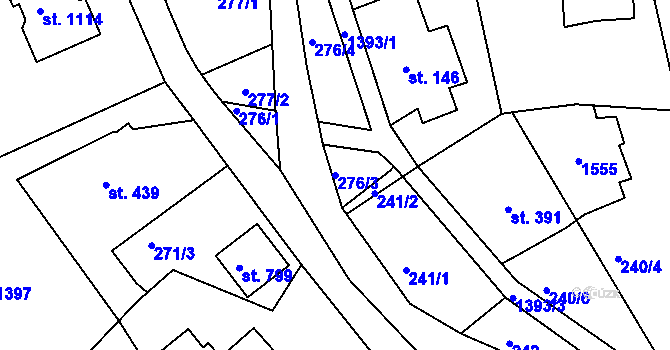 Parcela st. 276/3 v KÚ Stará Paka, Katastrální mapa
