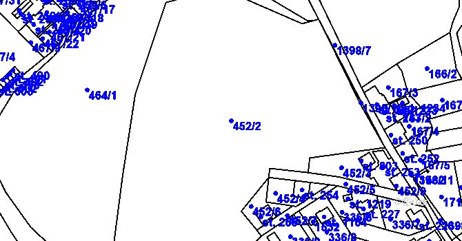 Parcela st. 452/2 v KÚ Stará Paka, Katastrální mapa