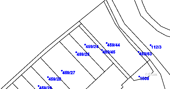 Parcela st. 459/24 v KÚ Stará Paka, Katastrální mapa