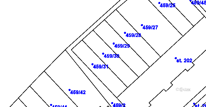 Parcela st. 459/30 v KÚ Stará Paka, Katastrální mapa