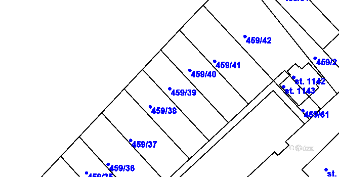 Parcela st. 459/39 v KÚ Stará Paka, Katastrální mapa