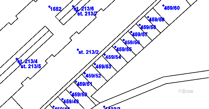 Parcela st. 459/54 v KÚ Stará Paka, Katastrální mapa