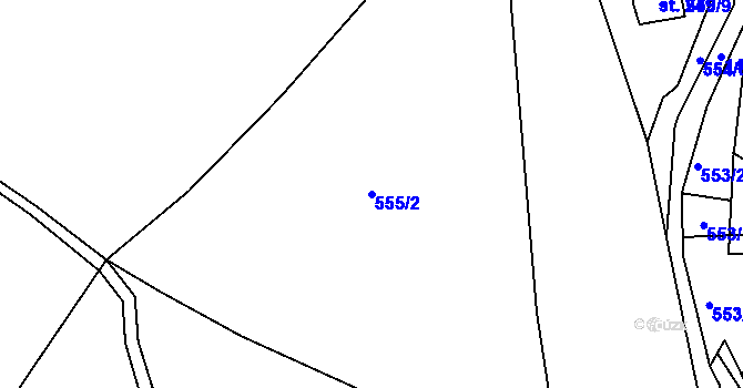 Parcela st. 555/2 v KÚ Stará Paka, Katastrální mapa