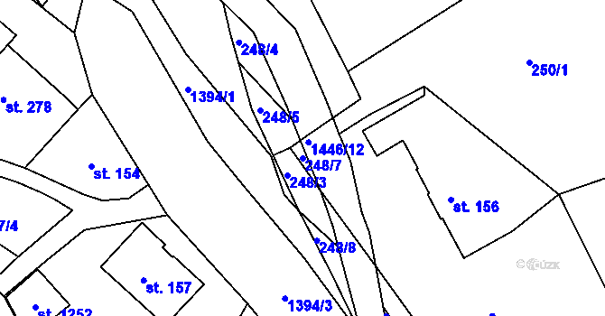 Parcela st. 248/7 v KÚ Stará Paka, Katastrální mapa