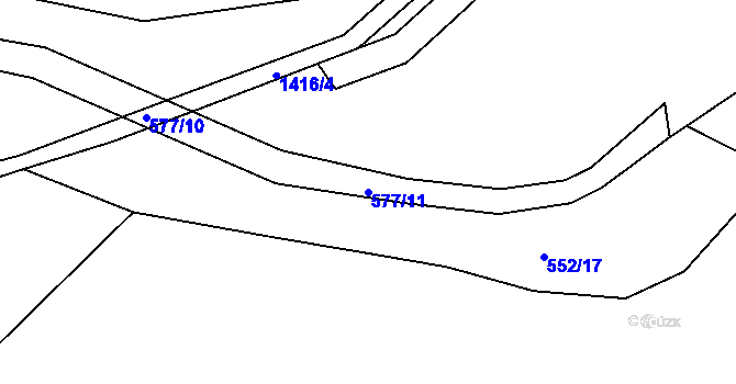 Parcela st. 577/11 v KÚ Stará Paka, Katastrální mapa