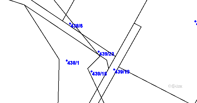 Parcela st. 439/23 v KÚ Stará Paka, Katastrální mapa