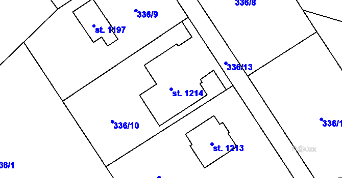 Parcela st. 1214 v KÚ Stará Paka, Katastrální mapa