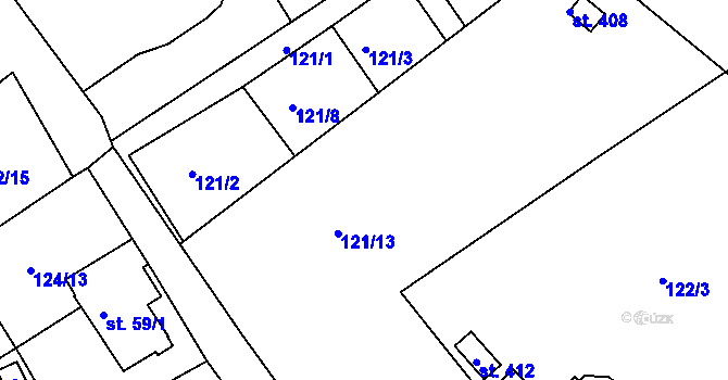 Parcela st. 121/19 v KÚ Rosnice u Staré Role, Katastrální mapa