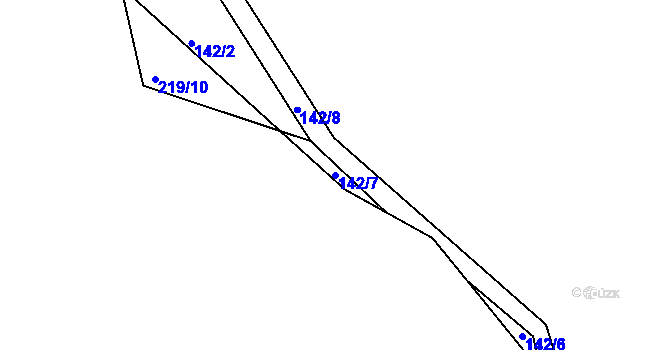 Parcela st. 142/7 v KÚ Rosnice u Staré Role, Katastrální mapa